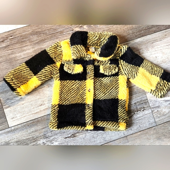 SHEIN Other - Baby Buffalo Plaid Print Flannel Coat